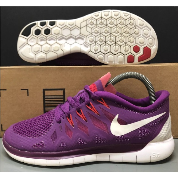 Nike Free 5.0 Women's Sz 7.5M Purp/Hyper Pink/White 642199-501 Great clean Cond. - Picture 1 of 12